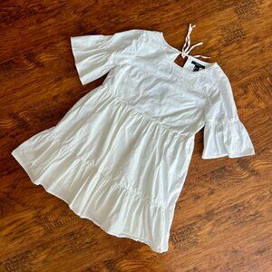Forever 21 White Babydoll Mini Dress – Size Small
